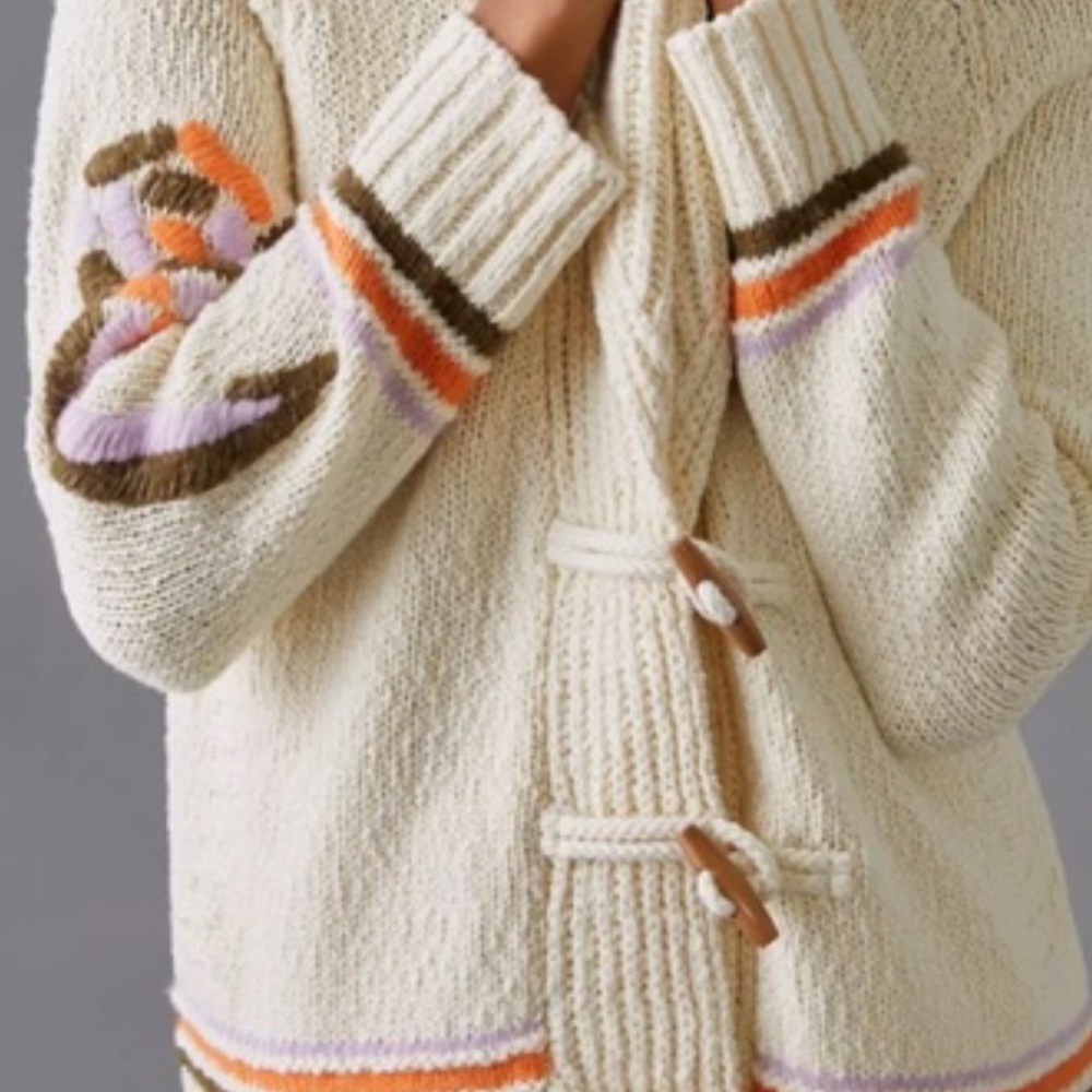 Anthropologie Maeve toggle crème cardigan